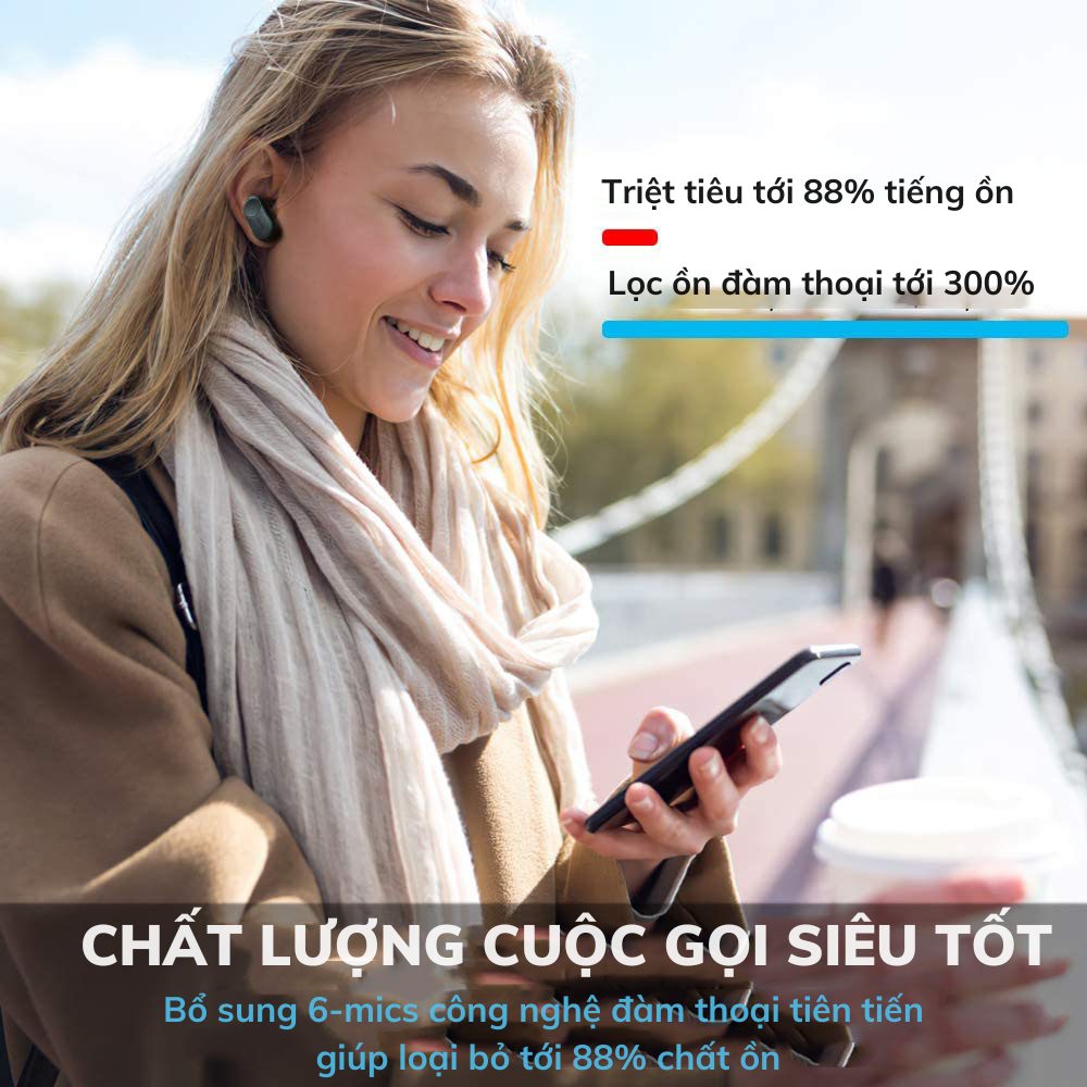 Tai nghe TWS COUMI HYBRID ANC 860 Fullbox Mới Chính Hãng