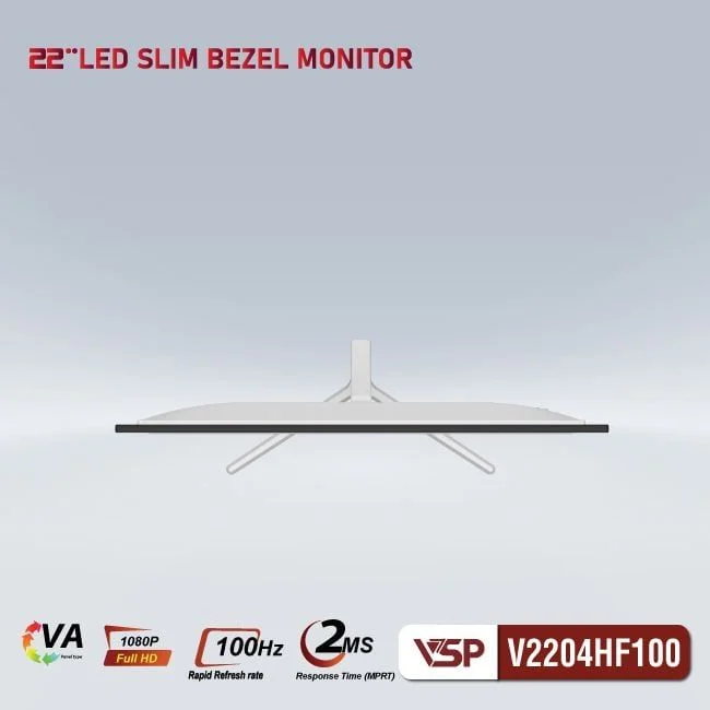 Màn hình VSP V2204HF100 - Trắng | 21.5 inch, Full HD, VA, 100Hz, 2ms, phẳng