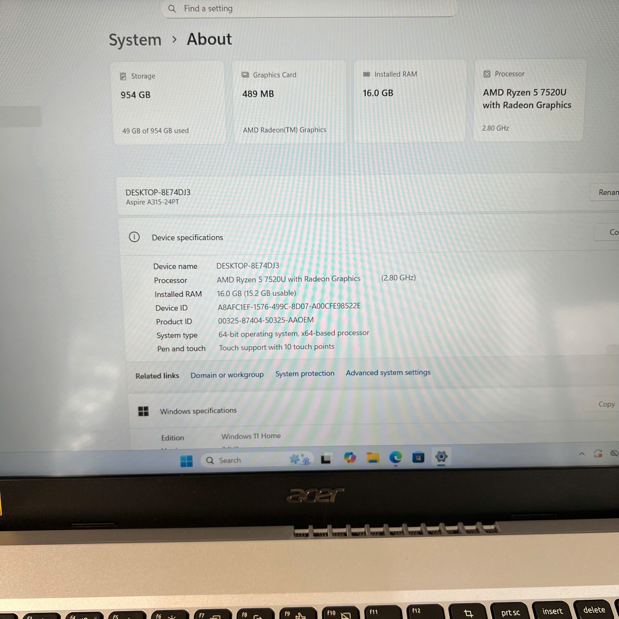 Acer Aspire 3 Gen 11 Ryzen 5 | 16GB RAM | 256GB SSD - ແລັບທັອບຫ້ອງການ ທີ່ນິຍົມທີ່ສຸດ